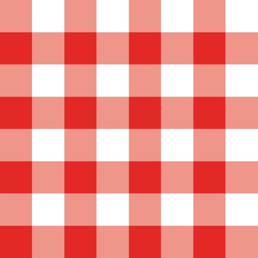 Gingham Design Fabric - Red