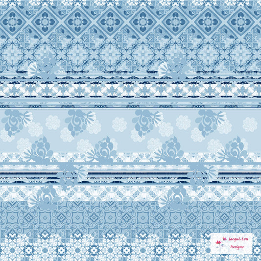 Mosaic Design - JE Mosaic Tile Stripe Blue by Jacqui Lou Designs