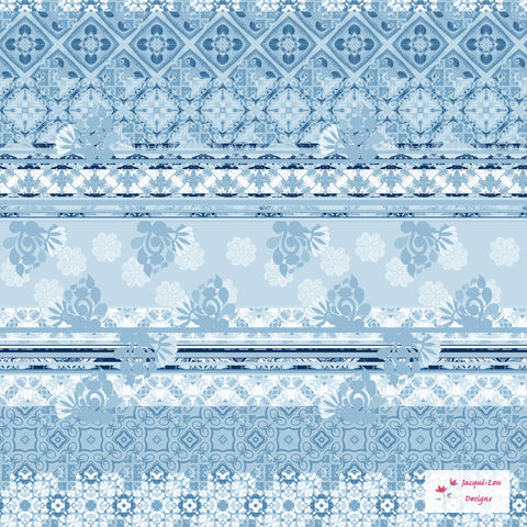 Mosaic Design - JE Mosaic Tile Stripe Blue by Jacqui Lou Designs