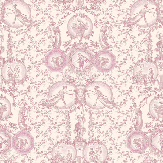 Toile Design Fabric - Angel Pink