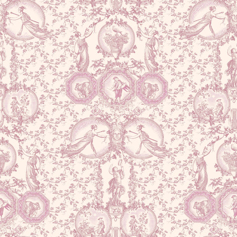 Toile Design Fabric - Angel Pink