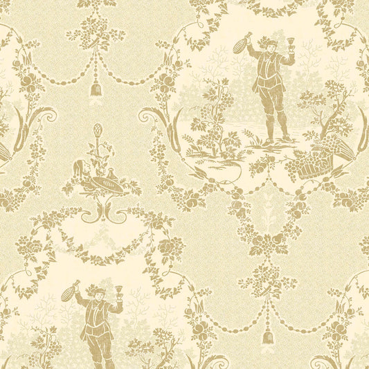 Toile Design Fabric - Floral Vineyard