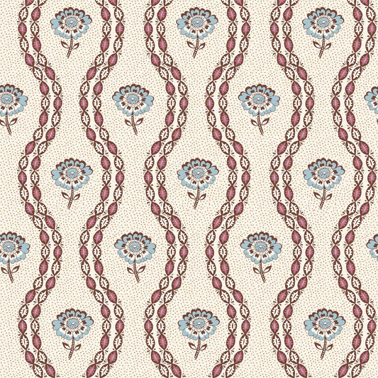 Toile Design Fabric - Floral Wave