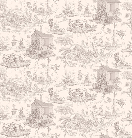 Toile Design Fabric - Spring Cream Neutral